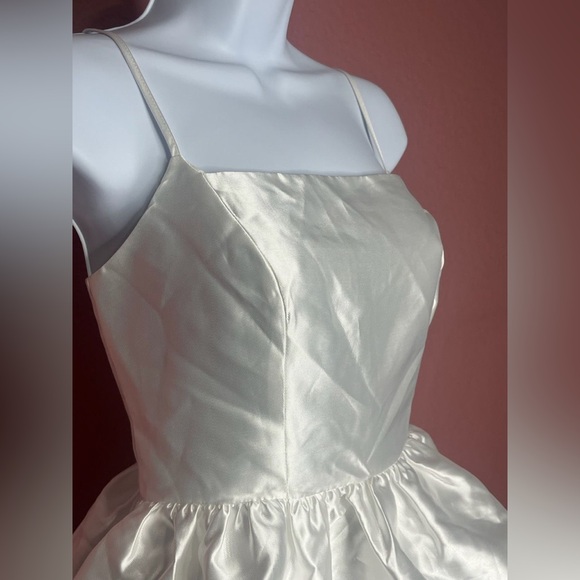 Lulus-Bubbly Charm White Taffeta Tiered Ruffled Mini Dress - Picture 5 of 6